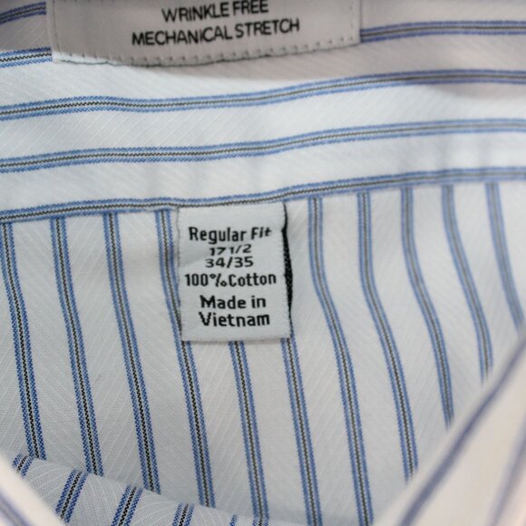Michael Strahan Collection 17.5 34/35 Wrinkle Free Mech Stretch Dress Shirt - Picture 10 of 13